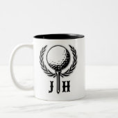 Elegantes Custom Golf Monogram Design Zweifarbige Tasse (Links)