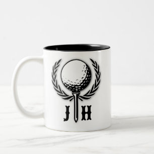 Elegantes Custom Golf Monogram Design Zweifarbige Tasse