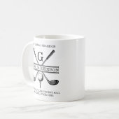 Elegantes Custom Golf Monogram Kaffeetasse (Vorderseite Links)