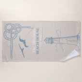 Elegantes Custom Nautical Beach House Strandtuch (Vorderseite)