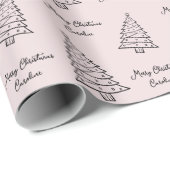 Elegantes Custom Pink Weihnachtsbaum Wrapping Geschenkpapier (Rolleneckpunkt)