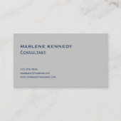 Elegantes Custom Silver Monogram Navy Blue Busines Visitenkarte (Vorderseite)