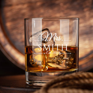 Elegantes Custom Wedding Name Whiskey Glass Whiskyglas