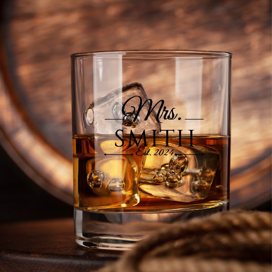 Elegantes Custom Wedding Name Whiskey Glass Whiskyglas