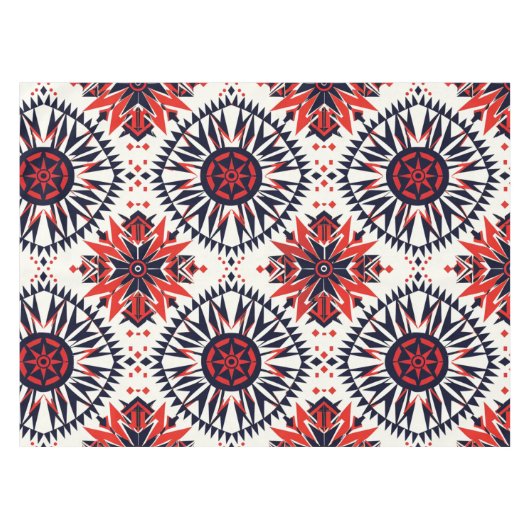 Elegantes Cyan "Cosmic Interlock" Cotton Tableclot Tischdecke (Vorderseite (Horizontal))