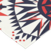 Elegantes Cyan "Cosmic Interlock" Cotton Tableclot Tischdecke (Schrägansicht)