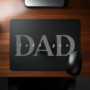 Elegantes DAD Love You schwarzes Mauspad