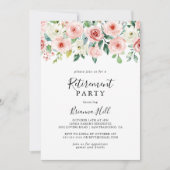 Elegantes Dainty Autumn Floral Retirement Party Einladung (Vorderseite)