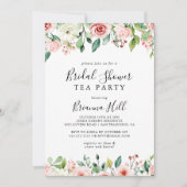 Elegantes Dainty Floral Brautparty Teezeremonie Pa Einladung (Vorderseite)