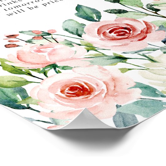Elegantes Dainty Herbst Blumenzelt Open Bar Sign Poster (Ecke)
