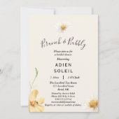 Elegantes Daisy Brunch und Bubbly Brautparty Einladung (Vorderseite)