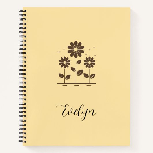 Elegantes Daisy Design - Minimalistische Blumen Notizblock (Vorderseite)