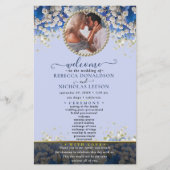 Elegantes Daisy Floral Custom Foto Wedding Program (Vorderseite)