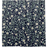 Elegantes Daisy Floral Muster auf dunklem Hintergr Duschvorhang (Vorderseite)