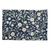 Elegantes Daisy Floral Muster auf dunklem Hintergr Kissenbezug (Rückseite)