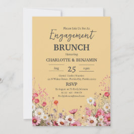 Elegantes Daisy Floral Verlobung Brunch Party Einladung