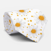 Elegantes Daisy Muster mit Polka Dots Krawatte (Gerollt)