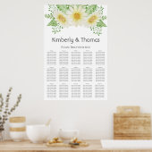 Elegantes Daisy Seating Chart Poster (Küche)