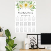 Elegantes Daisy Seating Chart Poster (Heimbüro)