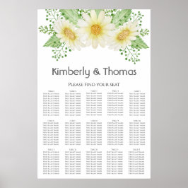 Elegantes Daisy Seating Chart Poster