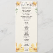 Elegantes Daisy Wedding Brautparty Flat Program Programm (Rückseite)