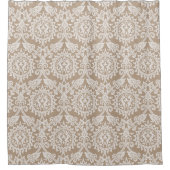 Elegantes Damask Cream Beige Modernes Muster Duschvorhang (Vorderseite)