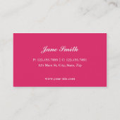 Elegantes Damask Floral Muster Rosa Modernes Stilm Visitenkarte (Rückseite)