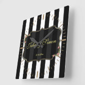 Elegantes Damask Golden Design Benutzerdefiniertes Quadratische Wanduhr (Winkel)