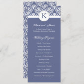 Elegantes Damask Hochzeitsprogramm Programm (Vorne/Hinten)