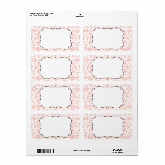 Elegantes Damask-Label (Vorne)