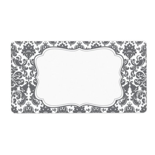 Elegantes Damask-Label (Vorne)