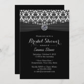 Elegantes Damask Modernes Diamond-Brautparty Einladung (Vorne/Hinten)