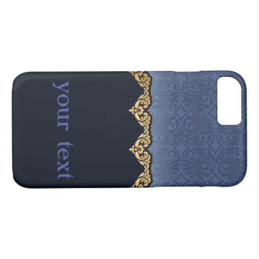 Elegantes Damask-Muster Case-Mate iPhone Hülle (Rückseite (Horizontal))