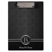 Elegantes Damask Muster | DIY Monogram Klemmbrett (Vorderseite)