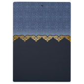 Elegantes Damask-Muster Klemmbrett (Rückseite)