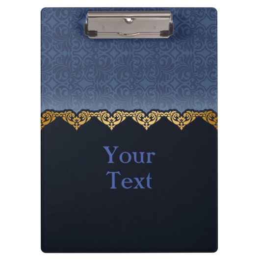 Elegantes Damask-Muster Klemmbrett (Vorderseite)