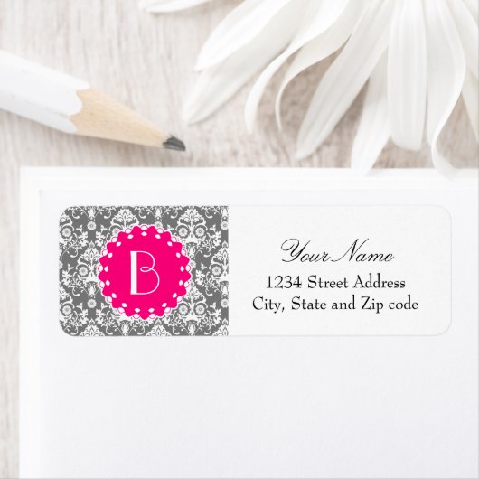 Elegantes Damask-Muster mit Monogramm (Insitu)