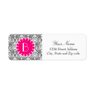 Elegantes Damask-Muster mit Monogramm