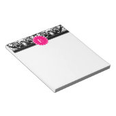 Elegantes Damask-Muster mit Monogramm Notizblock (angewinkelt)