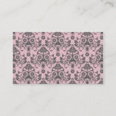 Elegantes Damask-Muster mit Monogramm Visitenkarte (Rückseite)