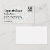Elegantes Damask-Muster | QR-Code Terminkarte (Vorne/Hinten)