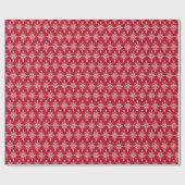 Elegantes Damask Muster Wrapping Paper | Rot Geschenkpapier (Flach)