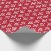 Elegantes Damask Muster Wrapping Paper | Rot Geschenkpapier (Ecke)