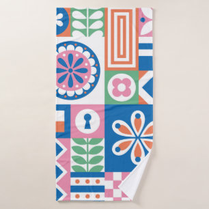 Elegantes Damask Vintages Nahtloses Muster. De Badehandtuch