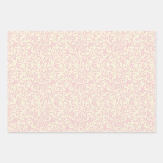 Elegantes Damask Wrapping Paper Geschenkpapier Set (Vorderseite 2)