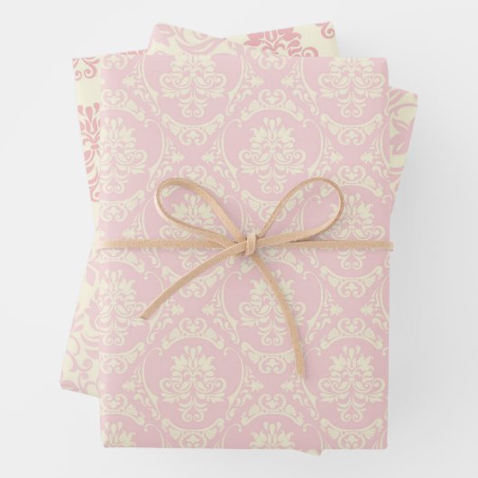 Elegantes Damask Wrapping Paper Geschenkpapier Set (Beispiel)