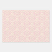 Elegantes Damask Wrapping Paper Geschenkpapier Set (Vorderseite)