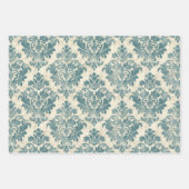 Elegantes Damaskus Wrapping Paper Flat Sheet Set 3 Geschenkpapier Set (Vorderseite 2)