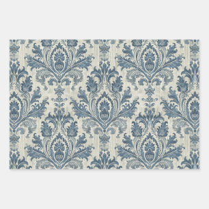 Elegantes Damaskus Wrapping Paper Flat Sheet Set 3 Geschenkpapier Set