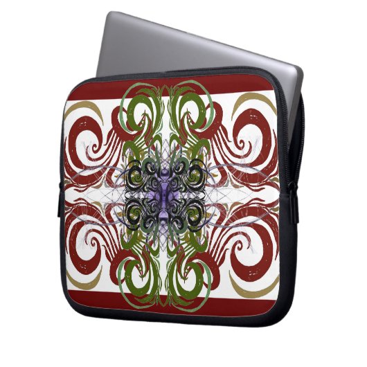 Elegantes Damaskusmuster Laptopschutzhülle (Vorderseite Links)